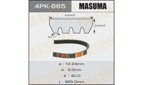 Ремень ручейковый Masuma 4PK- 865