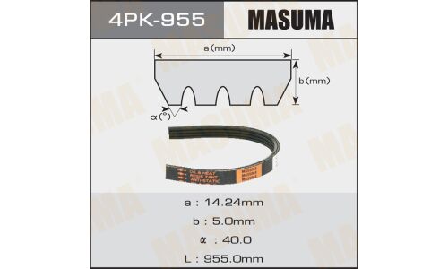 Ремень ручейковый Masuma 4PK- 955