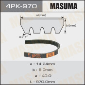 Ремень ручейковый Masuma 4PK- 970