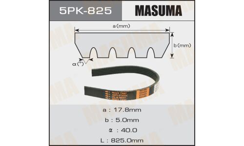 Ремень ручейковый Masuma 5PK- 825