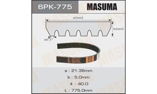 Ремень ручейковый "Masuma" 6PK- 775