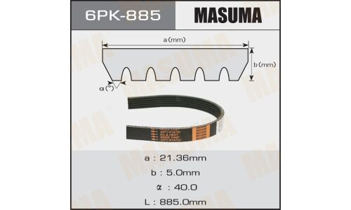 Ремень ручейковый MASUMA 6PK- 885