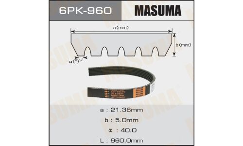 Ремень ручейковый Masuma 6PK- 960