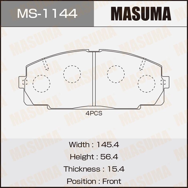 

Колодки тормозные Masuma дисковые, арт. MS-1144