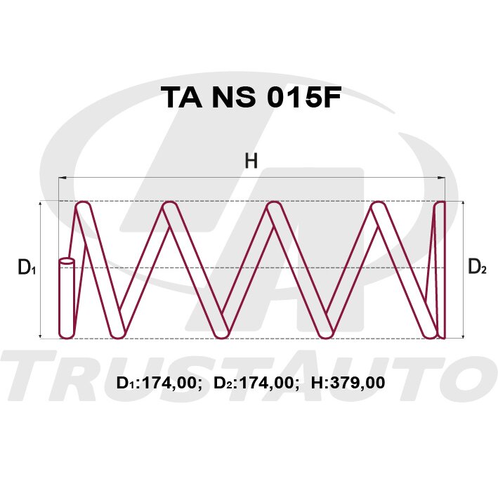 

Пружина подвески TrustAuto усиленная, арт. TANS015F
