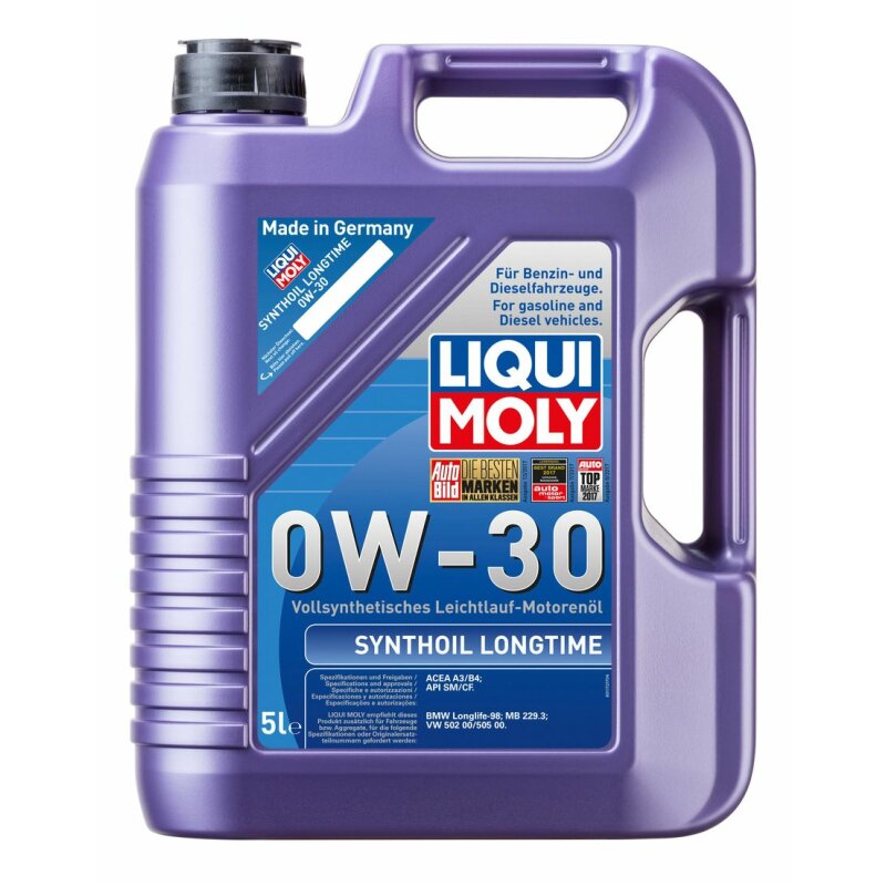 

Масло моторное Liqui Moly Synthoil Longtime 0w30 синтетическое, SM, ACEA A3/B4, универсальное, 5л, арт. 8977