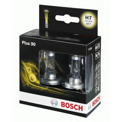 

Лампа галогенная Bosch Plus90 H7 (PX26d, T11), 12В, 55Вт, 3200K, комплект 2 шт