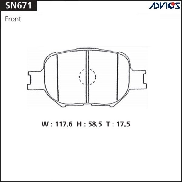 

Колодки тормозные ADVICS дисковые, арт. SN671