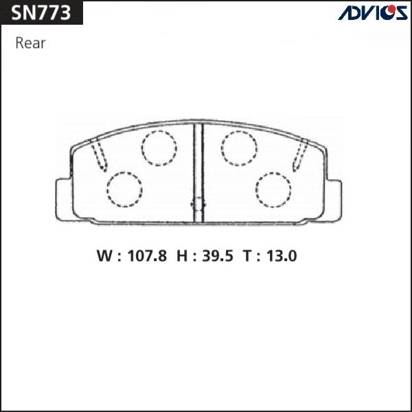

Колодки тормозные ADVICS дисковые, арт. SN773
