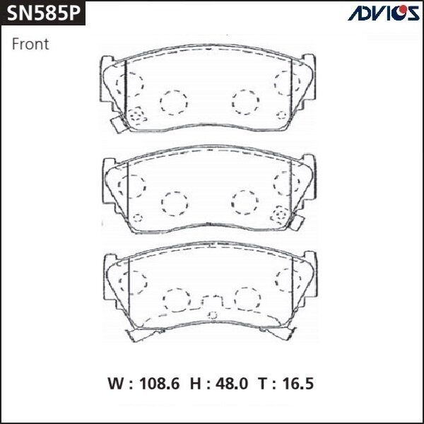 

Колодки тормозные ADVICS дисковые, арт. SN585P