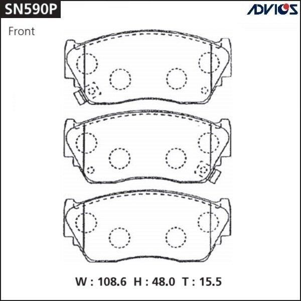 

Колодки тормозные ADVICS дисковые, арт. SN590P