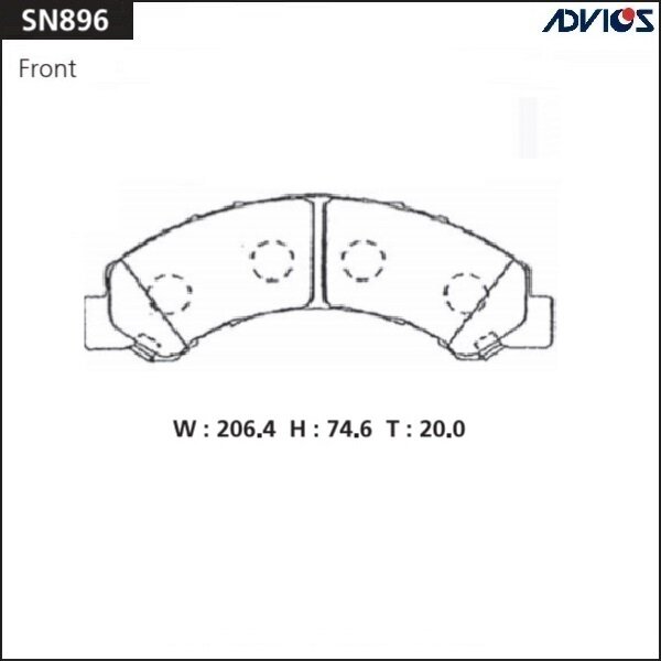 

Колодки тормозные ADVICS дисковые, арт. SN896