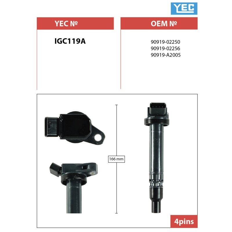 

Катушка зажигания YEC, арт. IGC119A