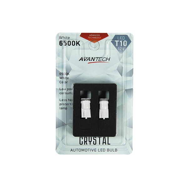 

Лампа светодиодная Avantech LED Crystal W5W (W2.1x9.5d, T10), 12В, 5Вт, 6500К, комплект 2 шт