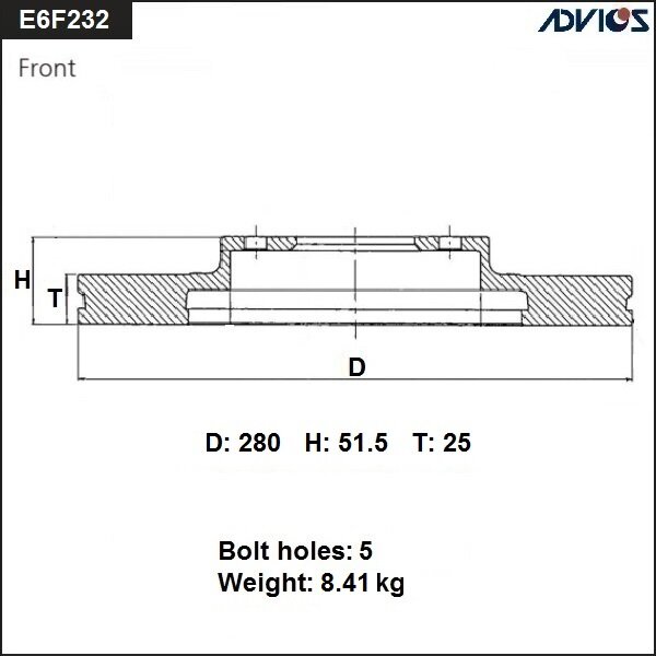 

Диск тормозной ADVICS, арт. E6F232B