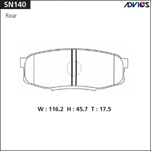 

Колодки тормозные ADVICS дисковые, арт. SN140