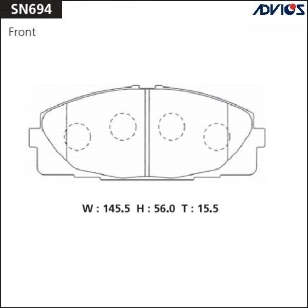 

Колодки тормозные ADVICS дисковые, арт. SN694