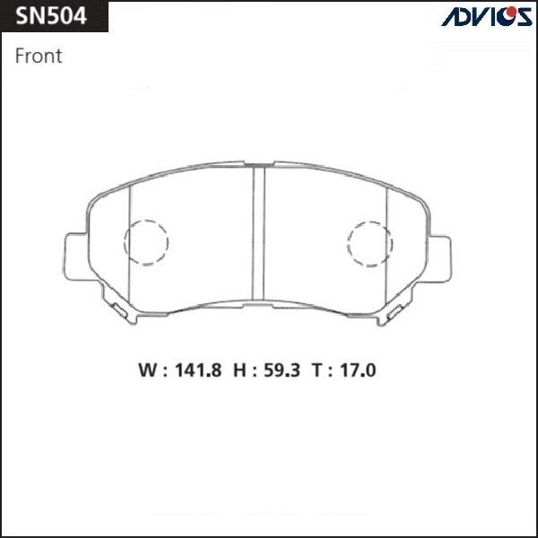 

Колодки тормозные ADVICS дисковые, арт. SN504