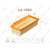 Фильтр воздушный LYNXauto, арт. LA-1900