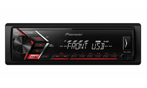 Автомагнитола Pioneer MVH-S100UB, 1 DIN, USB/AUX, 4х50Вт, красная подсветка