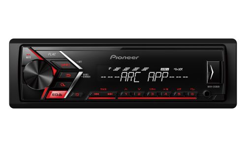 Автомагнитола Pioneer MVH-S100UB, 1 DIN, USB/AUX, 4х50Вт, красная подсветка