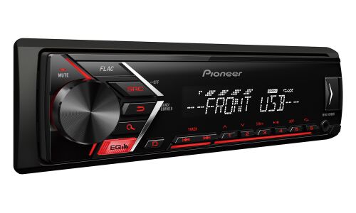 Автомагнитола Pioneer MVH-S100UB, 1 DIN, USB/AUX, 4х50Вт, красная подсветка