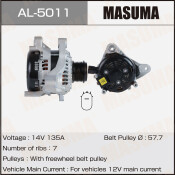 Генератор MASUMA, HONDA / K24Z, K24W (14V/130A)