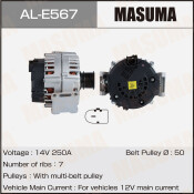 Генератор MASUMA, MERCEDES-BENZ / OM642.826 (14V/250A)