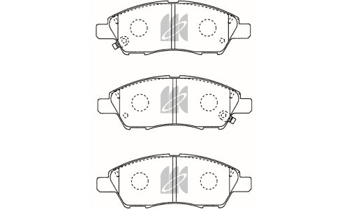 Колодки тормозные дисковые Kashiyama, передние, комплект на ось (4 шт), арт. D1288M