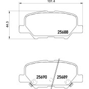 Колодки тормозные дисковые Nisshinbo задние, комплект на ось (4 шт), арт. NP5038 (PF-3603)