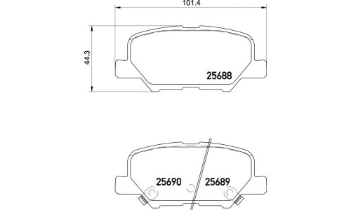 Колодки тормозные дисковые Nisshinbo задние, комплект на ось (4 шт), арт. NP5038 (PF-3603)