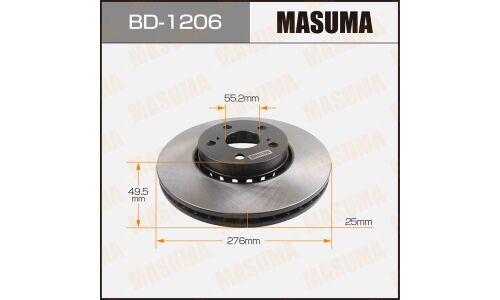 Тормозной диск Masuma передний, арт. BD-1206