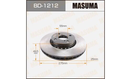 Тормозной диск Masuma передний, арт. BD-1212