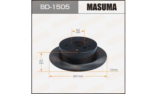 Диск тормозной Masuma, задний, правый/левый, для Toyota Camry, 1 шт, арт. BD-1505