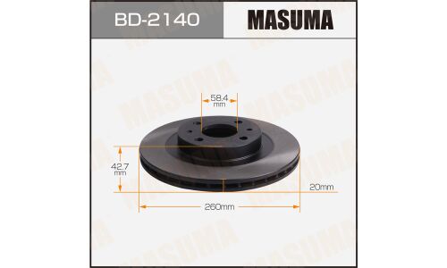 Диск тормозной MASUMA, front DATSUN Mi-Do 14- [уп.2]