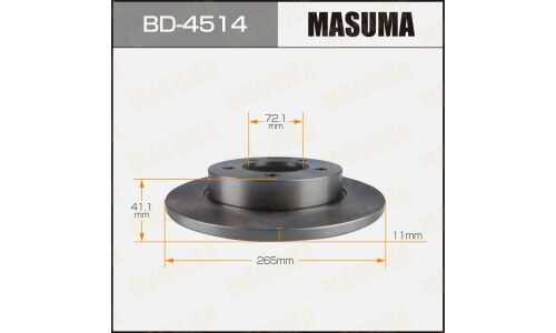 Диск тормозной Masuma, задний, правый/левый, для Mazda Axela, 1 шт, арт. BD-4514