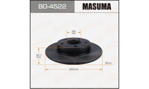Диск тормозной Masuma, задний, правый/левый, для Mazda 3, 1 шт, арт. BD-4522