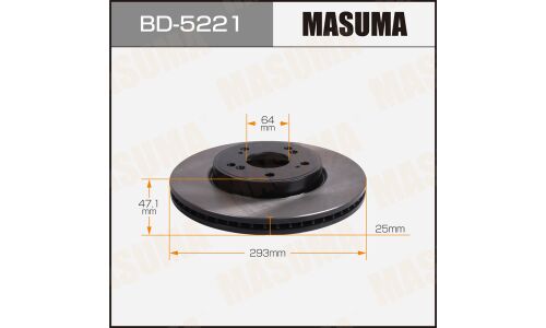 Диск тормозной MASUMA, front HONDA.STEPWGN / RP6 [уп.2]