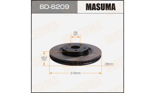 Диск тормозной MASUMA, front SUBARU FORESTER / SK9 18-