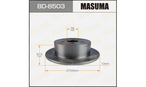 Диск тормозной Masuma, задний, правый/левый, для Subaru Legacy, 1 шт, арт. BD-8503