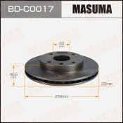 Диск тормозной MASUMA, front CHERY AMULET 08-10 [уп.2]
