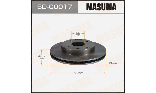 Диск тормозной MASUMA, front CHERY AMULET 08-10 [уп.2]