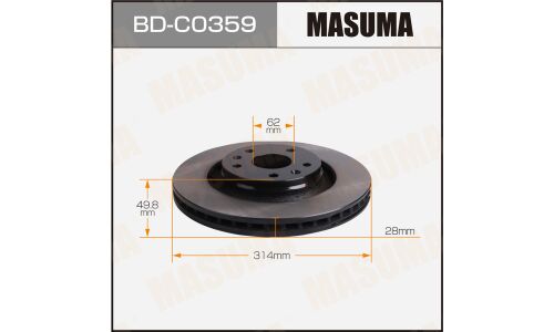 Диск тормозной MASUMA, front CHANGAN CS75 19-