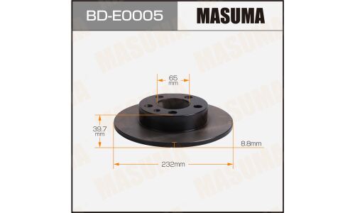 Диск тормозной MASUMA, rear VOLKSWAGEN POLO / 1.4 16- [уп.2]