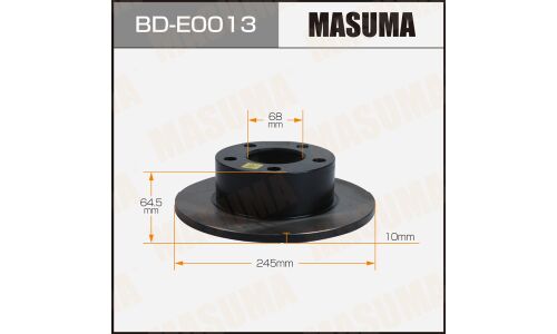 Диск тормозной MASUMA, rear VOLKSWAGEN PASSAT 96-12 [уп.2]