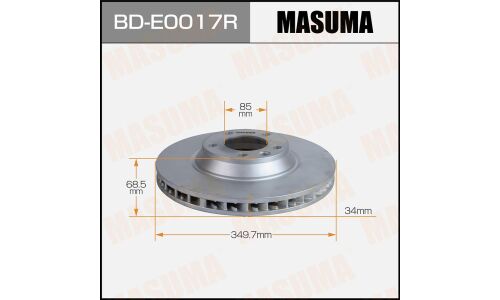 Диск тормозной MASUMA, front AUDI Q7 09-15 RH