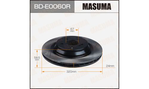 Диск тормозной Masuma, задний, правый, для Audi A4 / A5, 1 шт, арт. BD-E0060R