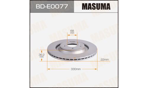 Диск тормозной MASUMA, rear VOLKSWAGEN TOUAREG 18- [уп.2]