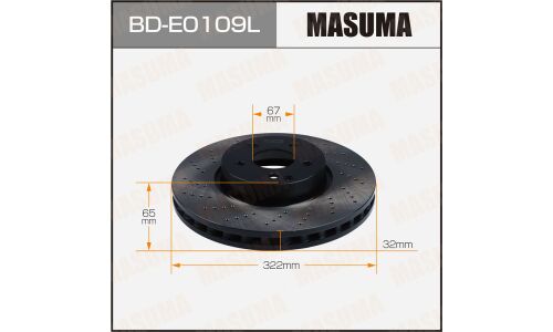 Диск тормозной Masuma перфорированный, передний, левый, для Mercedes-Benz W212, 1 шт, арт. BD-E0109L