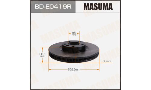 Диск тормозной MASUMA, front VOLKSWAGEN TOUAREG / 3.0 10-18 RH